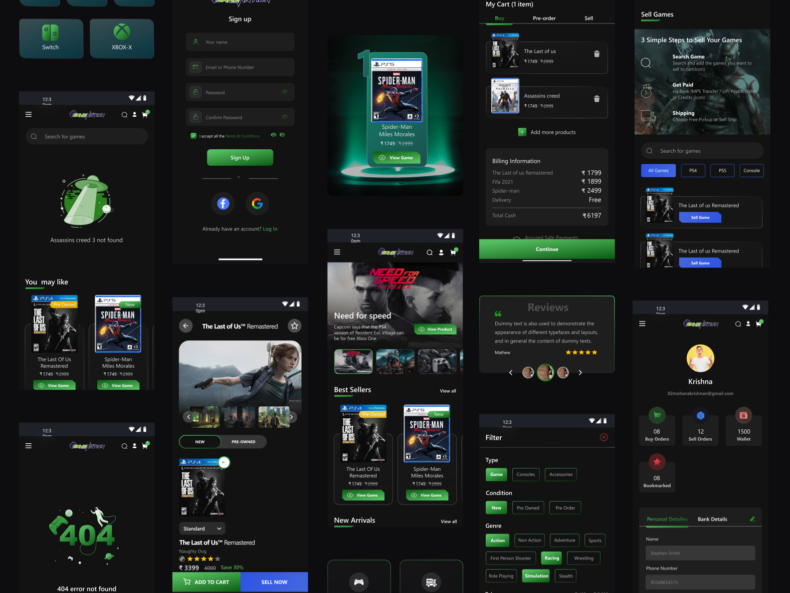 Game Nation website and app by uxkrishna on Dribbble