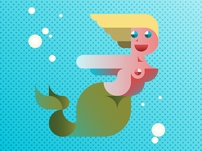 Mermaid amazing girl happy illustration mermaid nude ocean shape vector vectorart