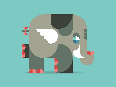 Vector illustration. The elephant in love. amazing animals design elephant funny illustration love sticker vector