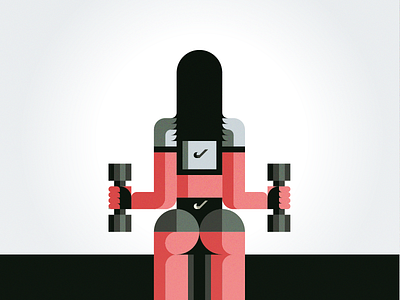 Fitness girl. Vector illustration.