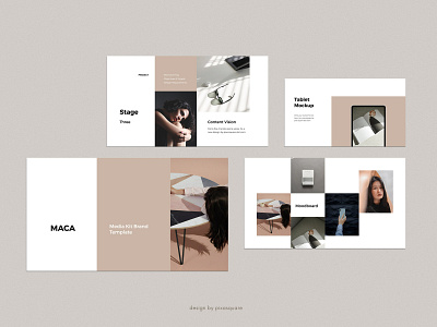 MACA - Media Kit Keynote Template Presentation branding design ebook fashion guideline keynote marketing media kit minimal minimalist mockups modern powerpoint presentation proposal slides template trendy ui vector