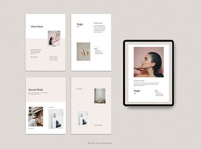 MONA - Keynote Media Kit Template a4 size branding catalog design ebook fashion icons inspiration keynote layout marketing media kit minimal mockups powerpoint presentation template ui vertical