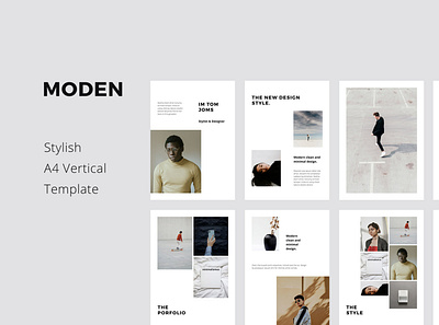 MODEN - A4 Vertical Template Layout a4 branding catalog clean design fashion icon inspiration keynote layout lookbook magazine minimal mockups powerpoint presentation slides template ui vertical