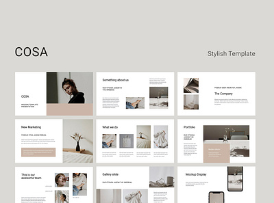 COSA - Stylish Template Presentation branding catalog design fashion google slides icons keynote layout lookbook magazine minimal mockups portfolio powerpoint presentation slides template ui vector