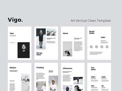 VIGO - A4 Vertical Template a4 a4 brochure branding catalog design google slides icon inspiration keynote magazine mark minimal pitchdeck pixasquare powerpoint presentation slideshow template ui vertical