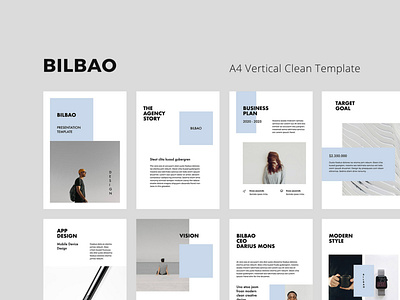 BILBAO - Vertical A4 Template Design a4 branding brochure catalog design fashion google icons inspiration keynote magazine minimal mockups modern portfolio powerpoint presentation slides template vertical