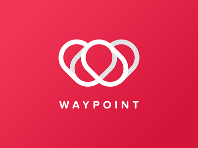Waypoint branding finder icon line logo mark point w way