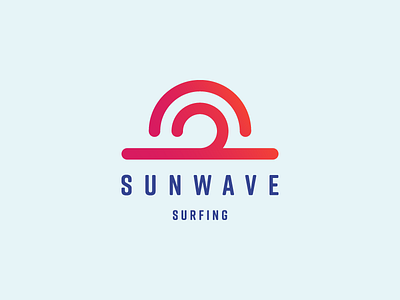 Sun Wave Surfing app brand branding concept gradients icon logo mark startup sun surfing wave