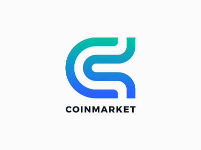 Coin Market Logo branding buy c coin gradients icon letter logo mark market monogram symbol