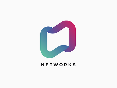 Networks app branding gradients icon letter logo mark monogram n