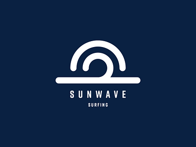 Sunwave Surfing Logo app branding icon logo mark monogram sun surfing wave