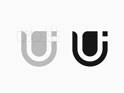 Ui Works app branding grid inspiration label letter logo mark process u ui