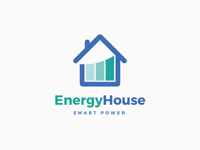 Energy House app branding design energy gradients home house inspiration label logo mark process