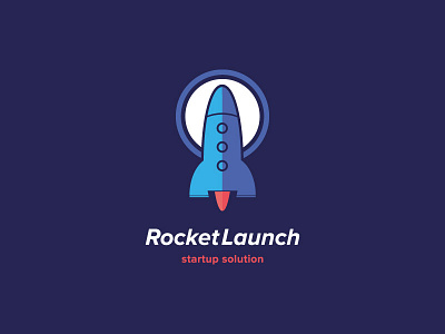 Rocket Launch Logo brand branding cosmos design idea inspiration label logo mark rocket startup vector