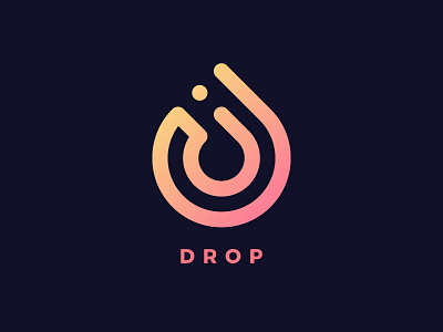 Drop Logo app brand branding design drop gradient inspiration label logo mark trademark ui