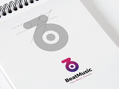 Beat Music Logo b brand branding design grid inspiration label letter logo mark process trademark