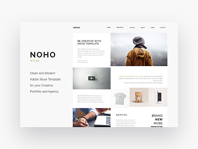 NOHO - Creative Muse Template adobe muse creative css design html minimal portfolio template theme ui