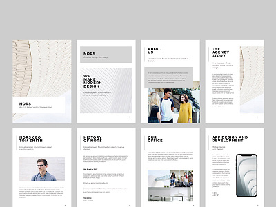 NORS - A4 & US Letter Vertical Template + 20 Photos a4 brochure keynote layout magazine minimal portfolio powerpoint presentation slides us letter vertical