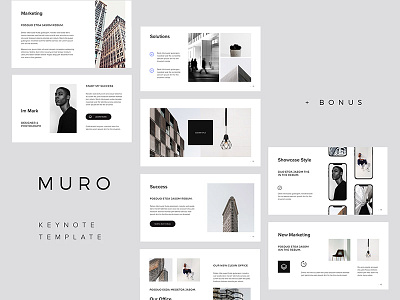 MURO - Minimal Style Template google slides keynote layout minimal portfolio powerpoint presentation showcase slides template ui