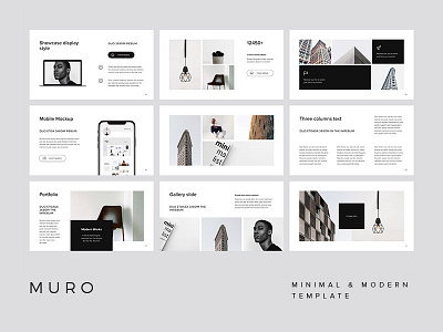 Muro - Stylish Template google slides keynote layout minimal portfolio powerpoint presentation showcase slides template ui