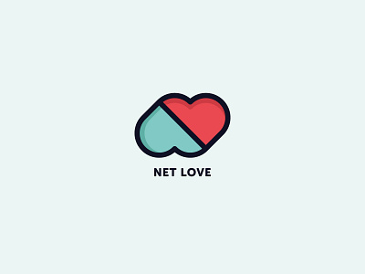 Net Love Logo alphabet app brand branding design heart icon inspiration letter logo mark minimal modern n letter pixasquare ui ux vector
