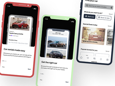 Car rental mobile app design product design uxui