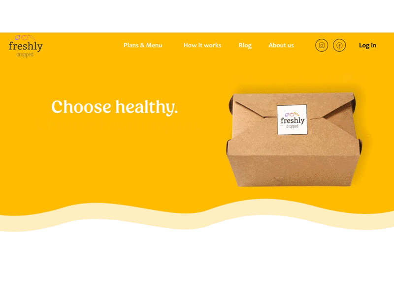 DailyUI003 - Landing Page for Freshly Dropped food service animation branding dailyui dailyui003 dailyui3 design designprocess food home page illustration landing page logo motion motion graphics ui ui animation ux uxdesign webpage website
