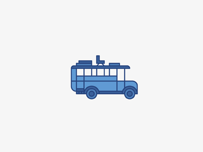 Bus illustrations for ALSA 1/2 bus geometric icons