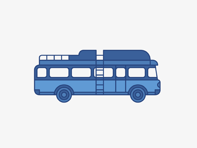 Bus illustrations for ALSA 2/2 bus geometric icons