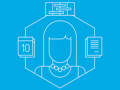 Project Manager (WIP) blue icons illustration manager vector woman