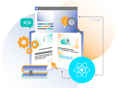 React course illustration design illustration minimalism react ui vector