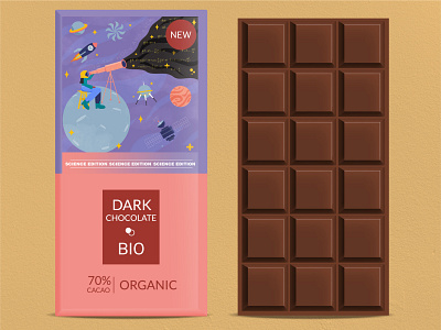 Astronaut girl chocolate product design