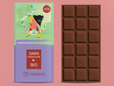 Biology is magic chocolate design advertising art branding character colourful creative design female flat illustration modern product stylish ui vector