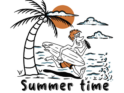 Summer time branding design illustration illustrator logo typography vector vintage badge vintage design website