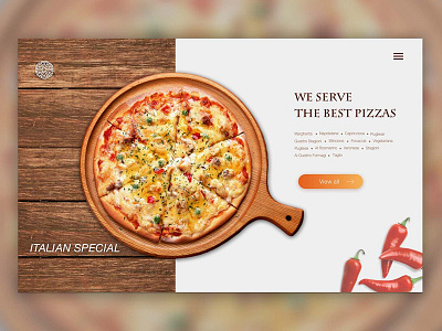 It's Time for Pizza landing page photoshop sketch web design