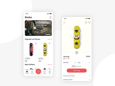 Skateboard eCommerce App Concept app app design customize product mobile mobile ui skateboard ui uidesign uiux ux