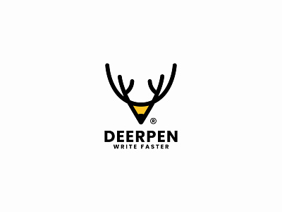 Deerpen branding creative logo design deer deer horn logo design deer logo deer logo design deer pen deer pen branding deer pen logo design deer pencil deer pencil logo icon logo mark minimal minimal deer pen logo design pen pen pencil logo design pencil logo design symbol writing pen logo design