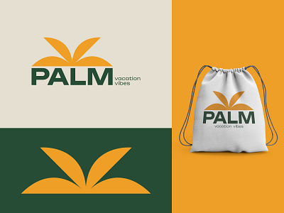 Palm - vacation vibes logo design