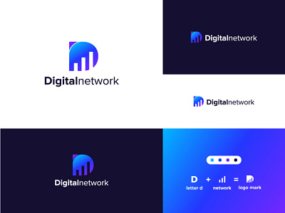 digital network logo design