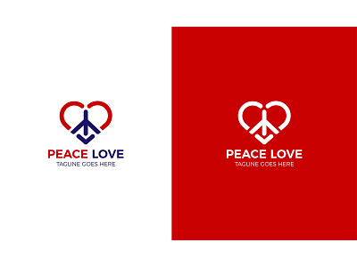Peace Love Logo Design 2021 abc brand branding company creative logo design illustration logo logo mark logodesign logotype love modern logo peace peace love logo peace sign red unique logo xyz