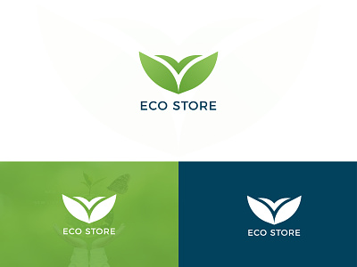 eco store logo design. branding creative logo design eco logo eco store green eco logo logodesign modern logo natural logo store unique logo
