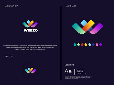 W Logo Design abstract app brand identity branding business company gradient graphic design logo design logo mark minimal modern modern logo symbol technology trend typography vector