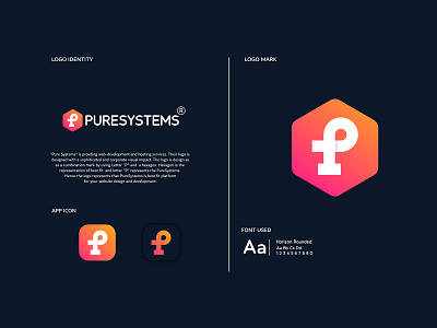 Pure Logo Design abstract app brand identity branding business company gradient graphic design illustration logo design logo mark minimal modern modern logo symbol technology trend typography