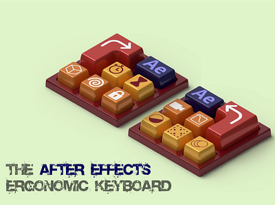 The After Effects Ergonomic Keyboard 3d illustration motion graphics