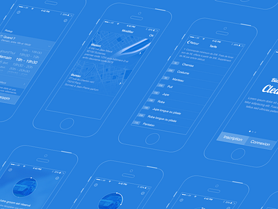 Laundry service app wireframe