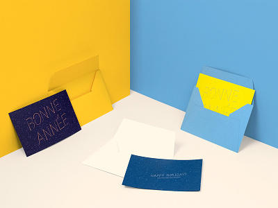 Bonne Année 2018 card colorful custom envelope mail print screen silkscreen stamp type typography