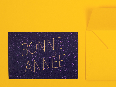 Bonne Année 2018 card colorful custom envelope mail print screen silkscreen stamp type typography