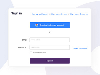 Sign/Log In Page education figma form sign in ui user experience web design