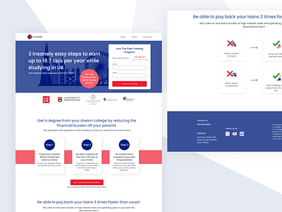 Landing page (Study Abroad) branding design education figma graphic design homepage illustration landing page ui user experience ux web design