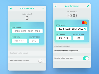 Payment UI card payment credit card ios iphone mobile design payment ui ux wallet